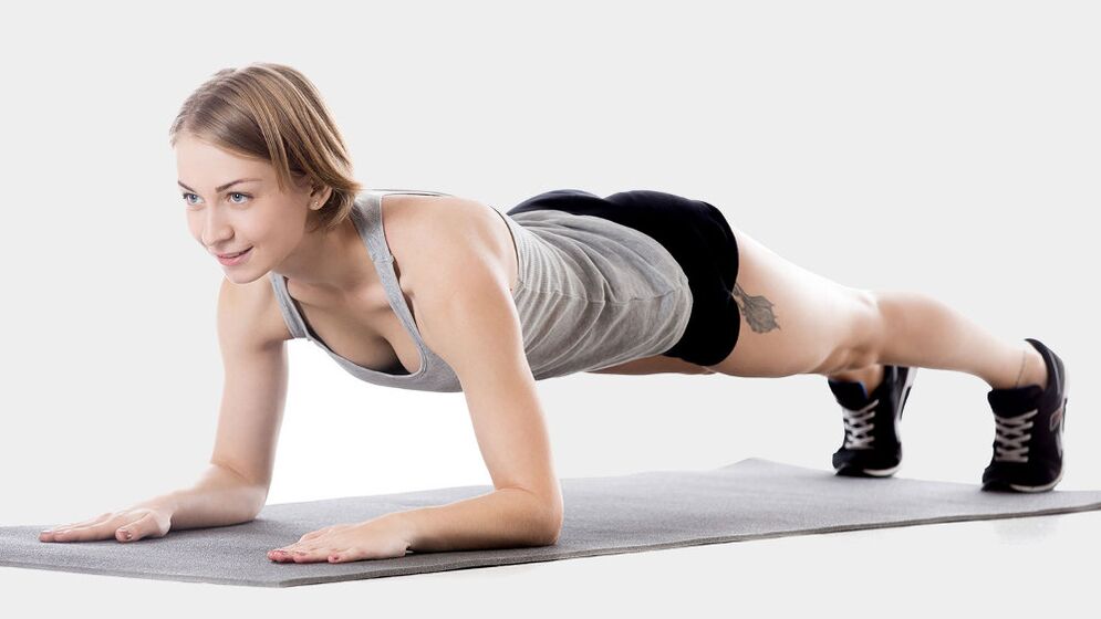 plank to slim the hips and abdomen