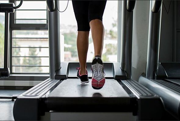 Running on a treadmill