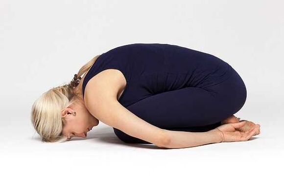 The laying of the child (Balasana)